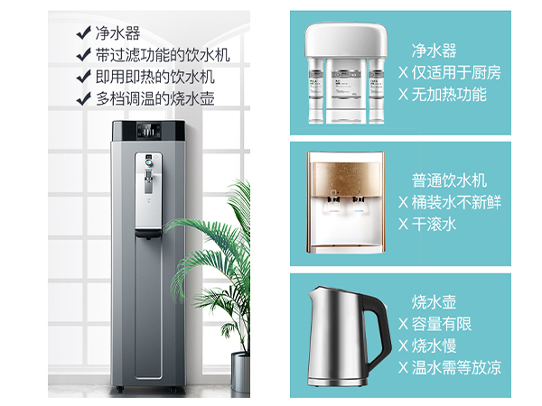 There is high aesthetic appearance, with high quality materials, water purification and drinking in one
